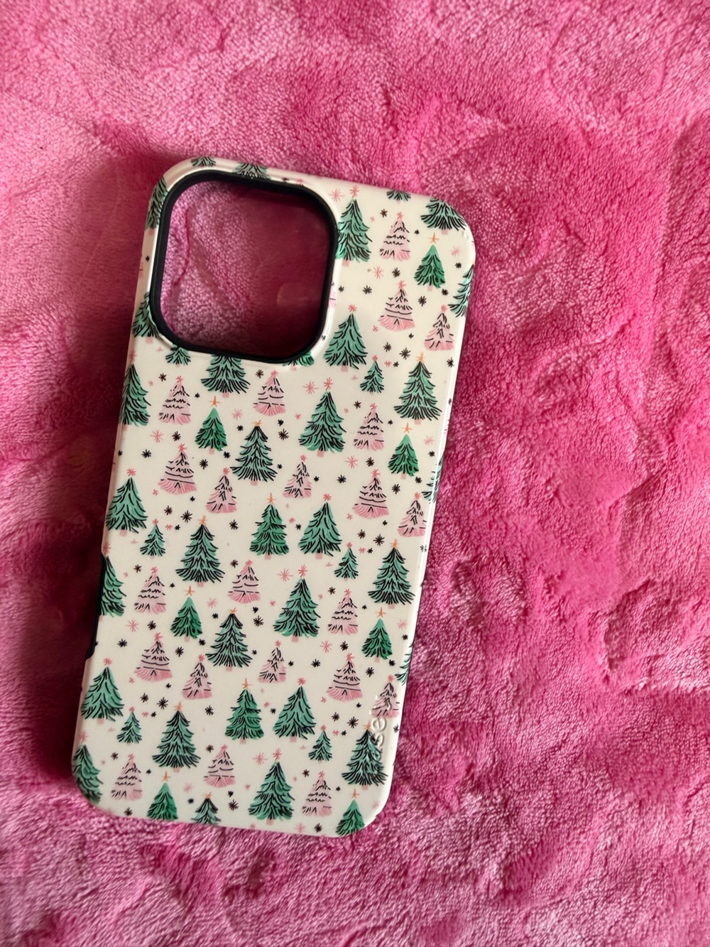 Holiday Pine Tree Pattern Pink & Green Phone Case - Unbranded